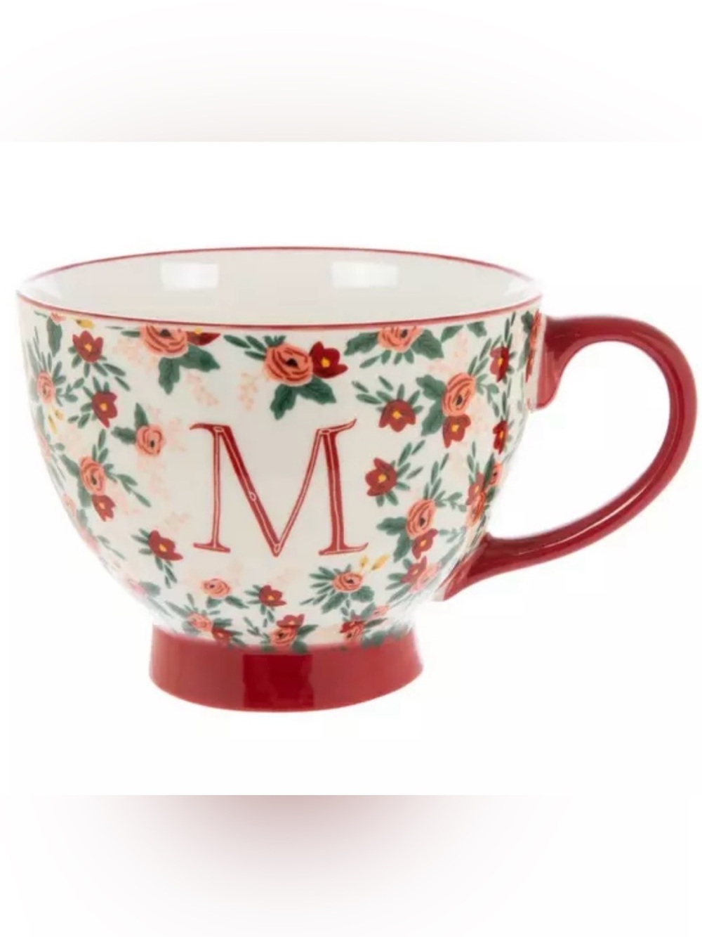 Floral monogram M mug